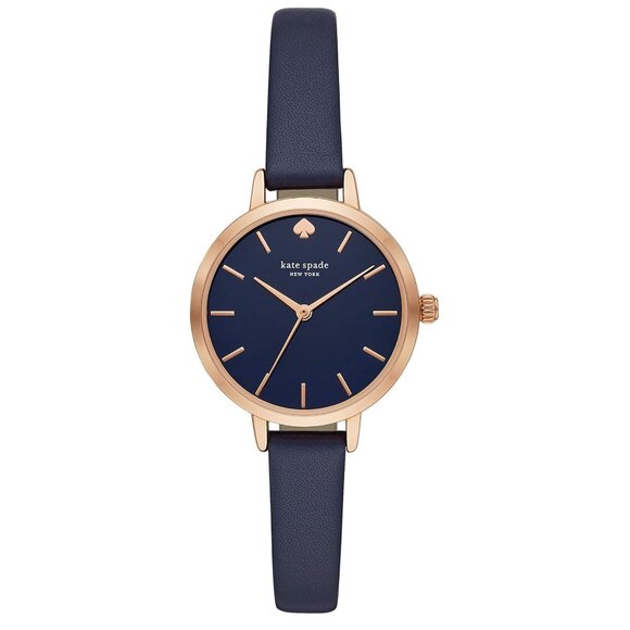 NiB Kate Spade New York Metro Slim Women's Watch,  Navy Blue Leather Strap $198 - Picture 2 of 15